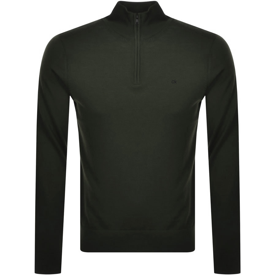 Alternative Image for ProductCalvin Klein Half Zip Knit Jumper Green1